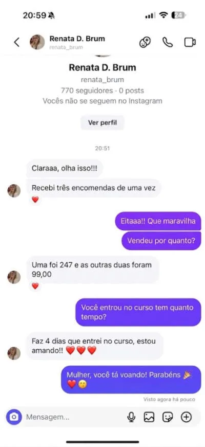 Depoimento da aluna Renata